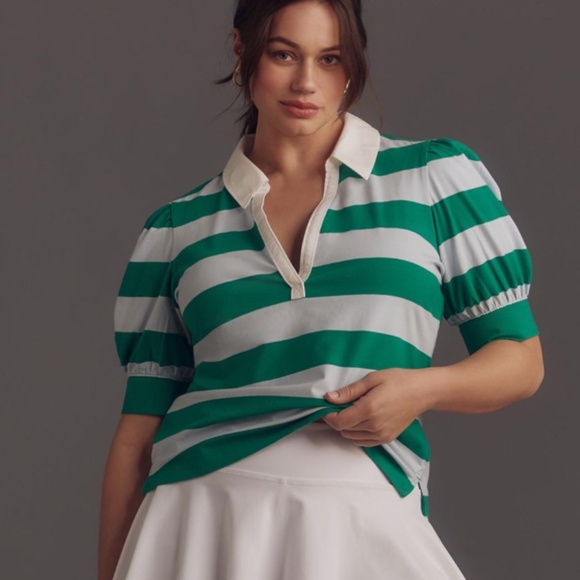 🎾 ANTHROPOLOGIE PLUS MAEVE POLO TOP 🎾 - Picture 1 of 3